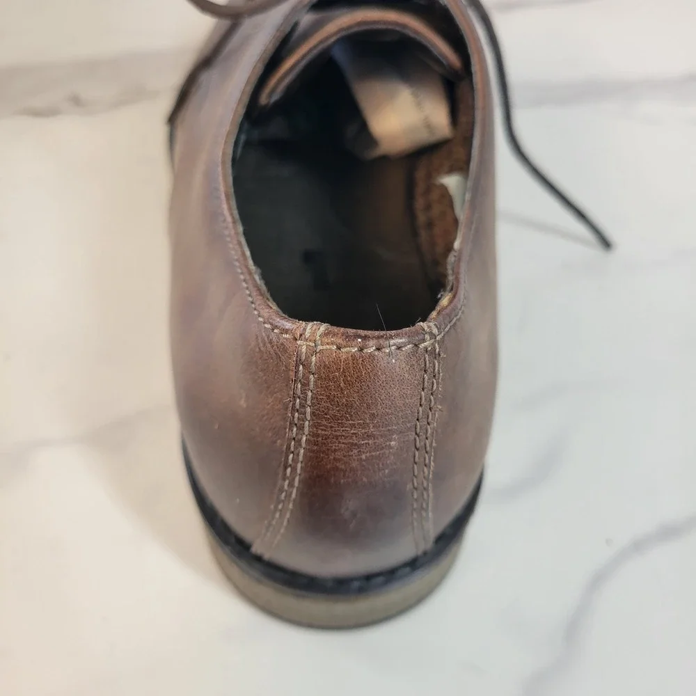 Clarks Derby Shoes Mens Size 12 Hinman Mahogany Leather Lace Up Distressed